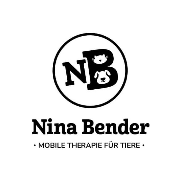 Logo mit den Buchstaben "NB" in einem Kreis, darunter der Text "Nina Bender" und "Mobile Therapie für Tiere".